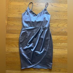 Lulu's Elegant Slate Blue Mini Dress